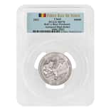 2021 Chad 2 oz Silver Bull vs Bear Pandemic Serial #6 PCGS MS 70 FDOI Antiqued High Relief