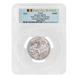 2021 Chad 2 oz Silver Bull vs Bear Pandemic Serial #8 PCGS MS 70 FDOI Antiqued High Relief
