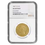 1847 O $10 Liberty Head Gold Eagle Coin NGC AU Details