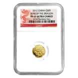 2012 1/10 oz Chinese Gold Lunar Year of the Dragon 50 Yuan NGC PF 69 UCAM