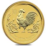2017 1 oz Gold Lunar Year of The Rooster BU Australia Perth Mint In Cap