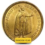 1892-1915 Hungary Gold 20 Korona XF/AU (Random)