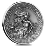 2016 2 oz Cook Islands Silver Norse Gods Sif Ultra High Relief Antiqued  (In Capsule)