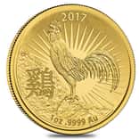2017 1 oz Gold Lunar Year of the Rooster Coin .9999 Fine BU - Royal Australian Mint