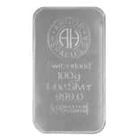 100 gram Argor Heraeus Silver Bar Pressed .999 Fine