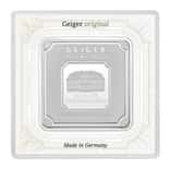 100 gram Geiger Original Square Silver Bar .999 Fine (In Assay)