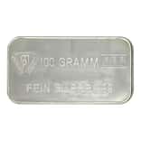 100 gram Swiss Bank Corporation MP Silver Vintage Bar .999 Fine