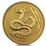 2013 1/4 oz Gold Lunar Year of The Snake BU Australia Perth Mint In Cap