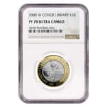 2000-W Gold/Platinum $10 Commemorative Library of Congress NGC PF 70 UCAM