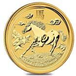 2014 1/4 oz Gold Lunar Year of The Horse BU Australia Perth Mint In Cap