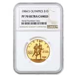 1984 S $10 Olympics Commemorative Gold Coin NGC PF 70 UCAM