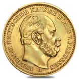 Germany Prussia 20 Marks Gold Coin (Abrasions,1871-1915,Random Year)