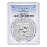 2017 1 oz Niue Silver $2 Disney Steamboat Willie PCGS MS 69 First Strike