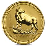 1997 1 oz $100 Gold Lunar Year of the Ox Australia Perth Mint Series I BU (In Cap)