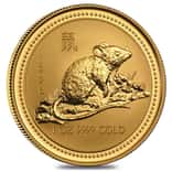 1996 1 oz $100 Gold Lunar Year of the Rat Australia Perth Mint Series I BU (In Cap)