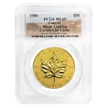1980 1 oz Canadian Gold Maple Leaf $50 PCGS MS 69 (Carson City Cache Label)