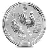 2017 1 oz Silver Lunar Year of The Rooster Lion Privy BU Australian Perth Mint In Cap
