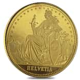 1986 Switzerland 1/4 Unze Helvetia Eternal Pact Proof Gold Round