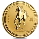 2002 1/4 oz Gold Lunar Year of The Horse BU Australia Perth Mint