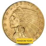 $2.5 Gold Quarter Eagle Indian Head - Brilliant Uncirculated BU (Random Year)