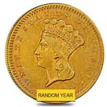 $1 Gold Indian Princess Head Type 3 - Extra Fine XF (Random Year)
