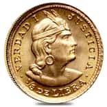 1/5 Libra Peru Gold Coin BU AGW .0471 oz (Random Year, 1906 - 1969)