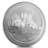 2008 1 Kilo Silver Lunar Year of The Mouse BU Australian Perth Mint In Cap