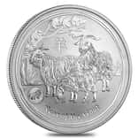 2015 1 oz Silver Australian Lunar Year of the Goat Lion Privy BU Australian Perth Mint In Cap