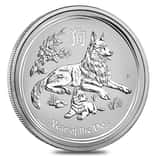 2018 2 oz Silver Lunar Year of The Dog BU Australian Perth Mint In Cap