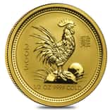 2005 1/2 oz Gold Lunar Year of The Rooster BU Australia Perth Mint In Cap