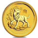 2018 1 oz Gold Lunar Year of The Dog BU Australia Perth Mint