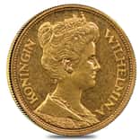 1912 Netherlands 5 Gulden Wilhelmina Gold Coin AU/BU AGW .0972 oz