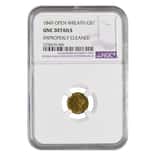 1849 $1 Liberty Head Gold Coin NGC UNC Details - Open Wreath