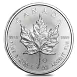 2018 1 oz Silver Canadian Maple Leaf .9999 Fine $5 Coin BU