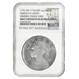2017 P 1 oz American Liberty High Relief Proof Silver Medal NGC PF 69 Mint Error (225th Ann. Label)