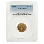 1915 $2.5 Indian Head Quarter Eagle Gold Coin PCGS MS 62