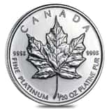 1/20 oz Platinum Canadian Maple Leaf Coin BU (Random Year)