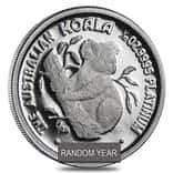 1/10 oz $15 Platinum Australian Koala Proof Coin (Random Year)