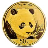 2018 3 Gram Chinese Gold Panda 50 Yuan .999 Fine BU (Sealed)
