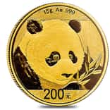 2018 15 Gram Chinese Gold Panda 200 Yuan .999 Fine BU (Sealed)