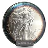 1 oz Silver American Eagle BU Dramatic Toning (Random Year)
