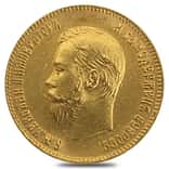 10 Roubles Russia Nicholas II Gold Coin AU AGW .2489 oz (Random Year, 1898-1911)
