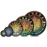 2002 1.9 oz Platinum Canadian Maple Leaf Hologram 5-Coin Set (Scruffy)