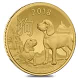 2018 1 oz Gold Lunar Year of the Dog Coin .9999 Fine BU - Royal Australian Mint