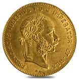 1892 Austria Gold 4 Florins/10 Francs AGW .0933 oz AU/BU (Restrike)