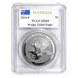 2014 1 oz Silver Australian Wedge-Tailed Eagle Perth Mint PCGS MS 69 (J. Mercanti Signature Label)