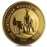 1998 1 oz Australian Gold Nugget Perth Mint Coin .9999 Fine BU