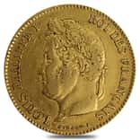 France Gold 40 Francs Louis Philippe I AGW .3734 oz Avg Circ (Random Year,1831-1839)