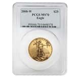 2008 W 1/2 oz $25 Burnished Gold American Eagle PCGS MS 70