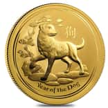 2018 10 oz Gold Lunar Year of The Dog BU Australia Perth Mint In Cap